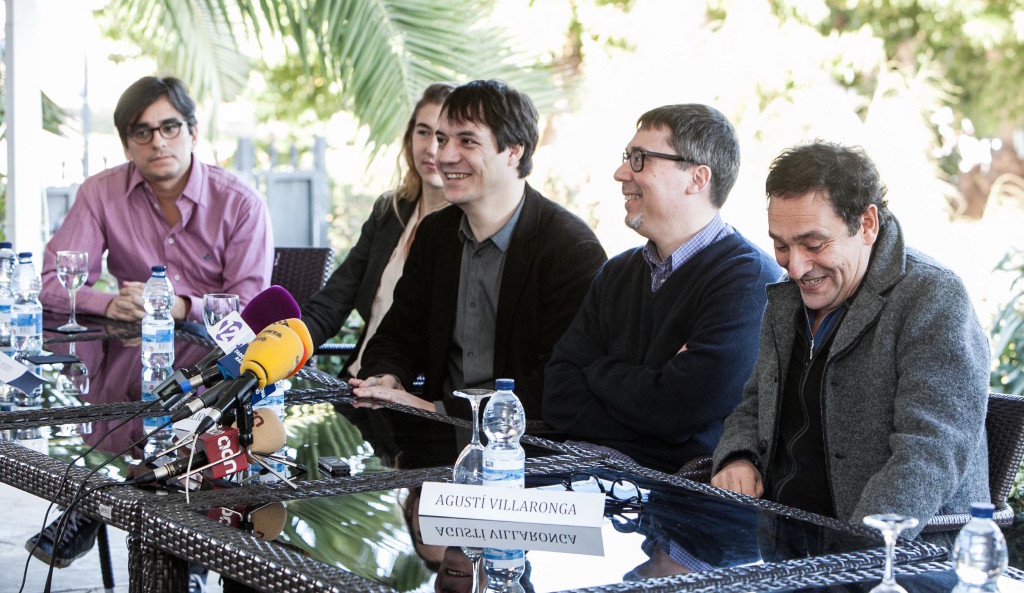 De izquierda a derecha, Andrés Duque, Anaïx Desrieux, Xavi García Puerto, Elio Quiroga y Agustí Villaronga, en el REC 2013 (foto de Andrés Rojas Mickan).